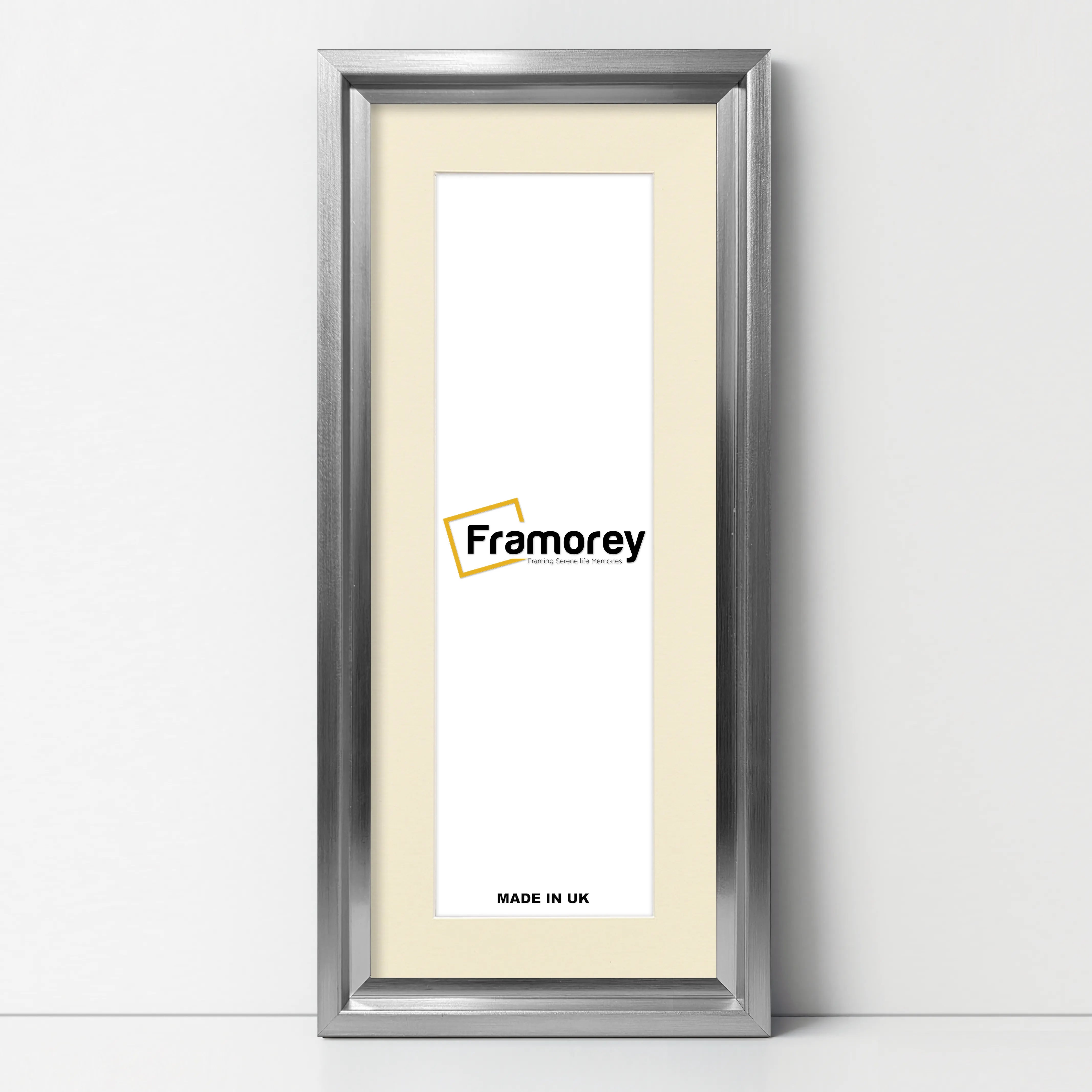 Panorama Style Silver Oslo Picture Frames With Ivory Mount