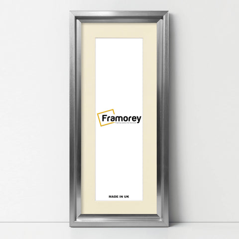 Panorama Style Silver Oslo Picture Frames With Ivory Mount