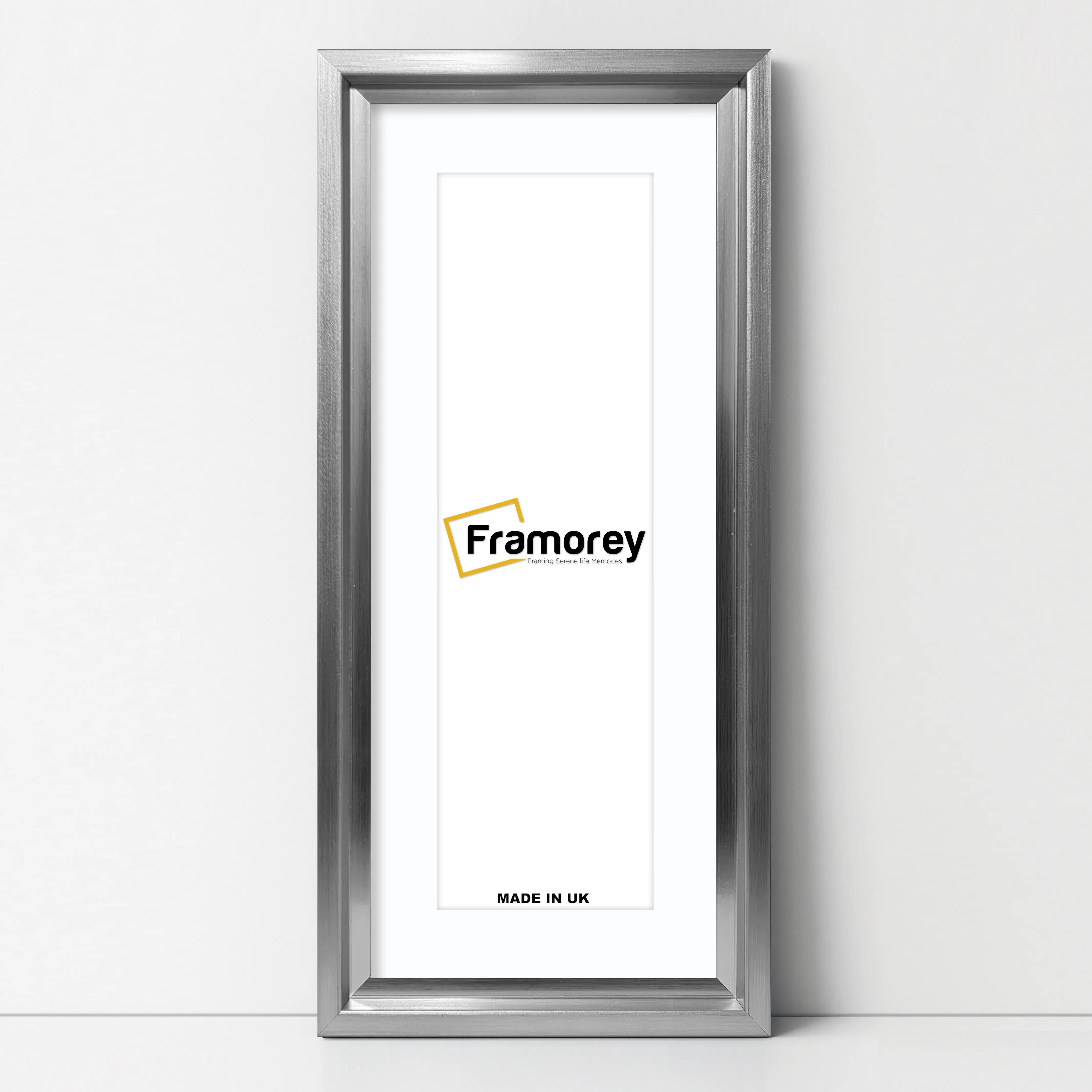 Panorama Style Silver Oslo Picture Frames With White Mount