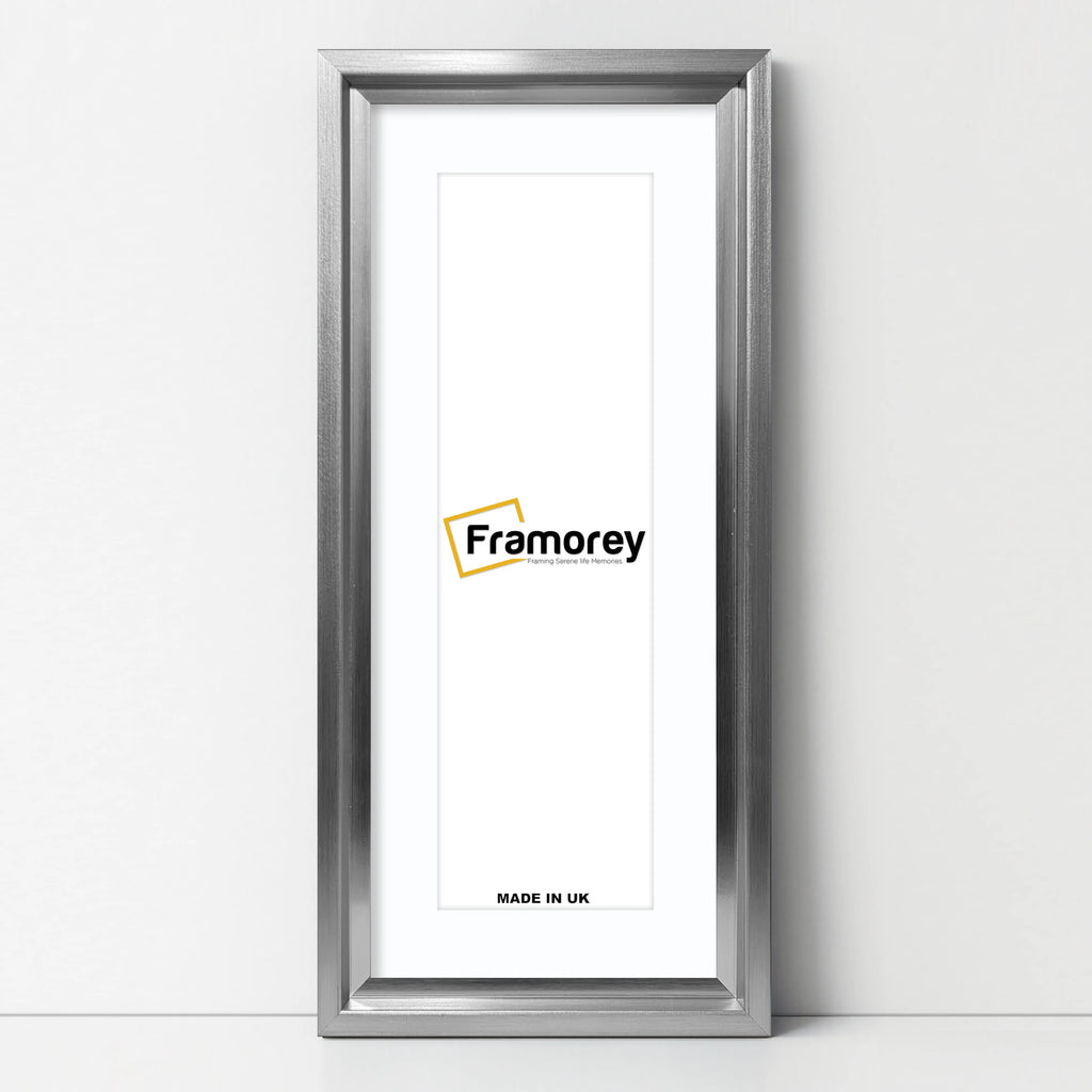 Panorama Style Silver Oslo Picture Frames With White Mount