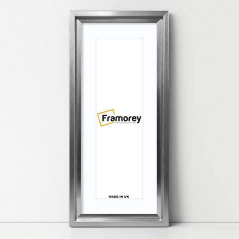 Panorama Style Silver Oslo Picture Frames With White Mount