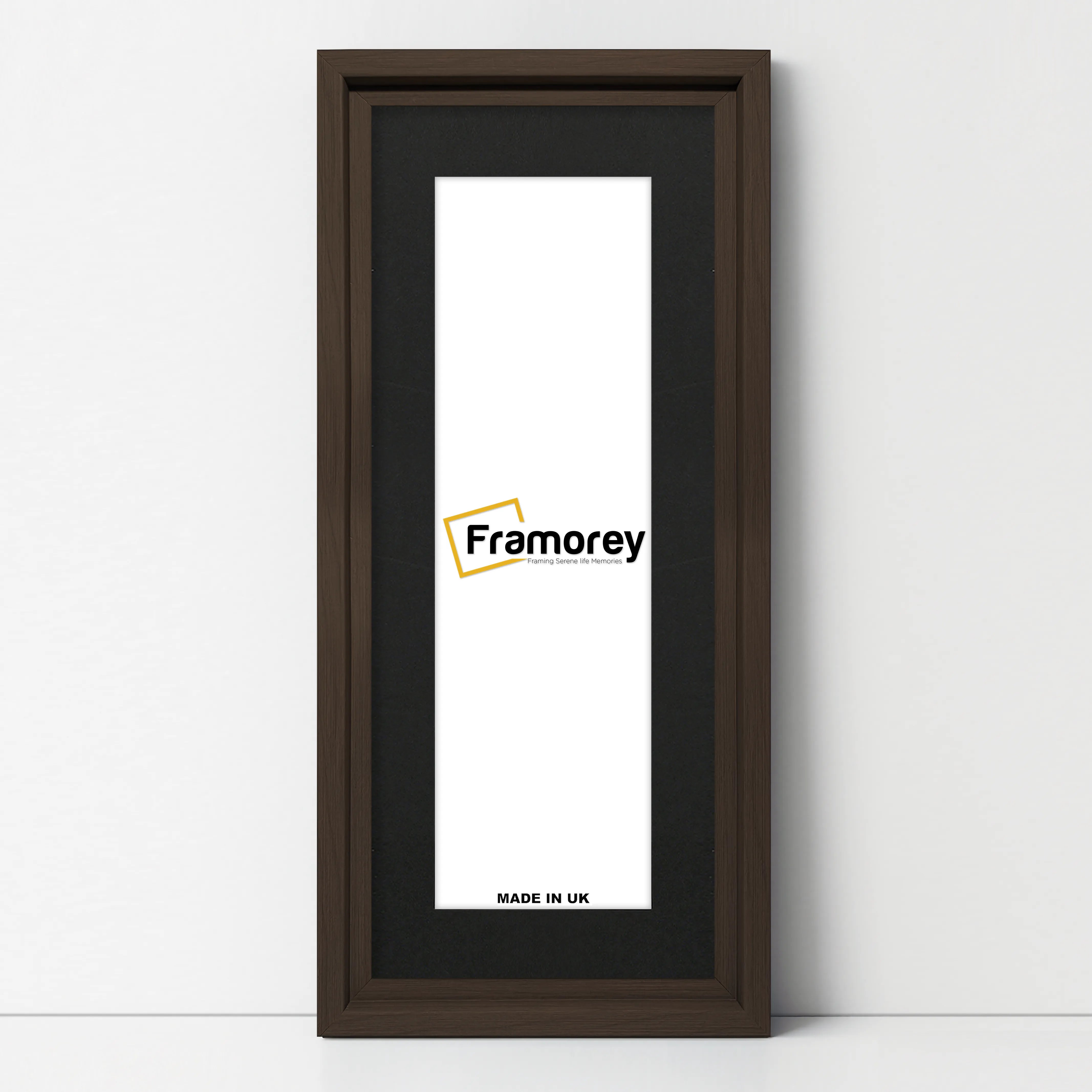 Panorama Style Walnut Oslo Picture Frames With Black Mount