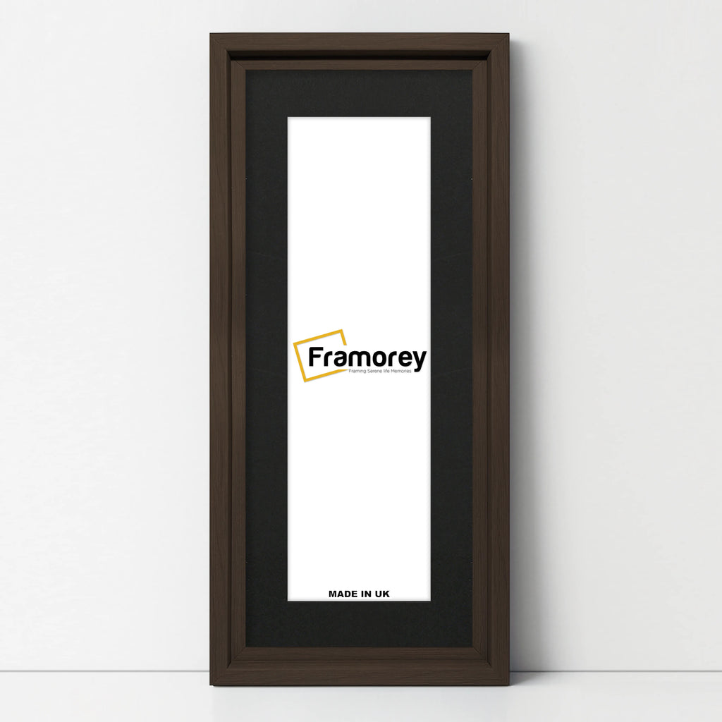 Panorama Style Walnut Oslo Picture Frames With Black Mount