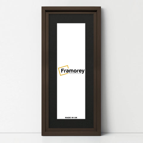 Panorama Style Walnut Oslo Picture Frames With Black Mount