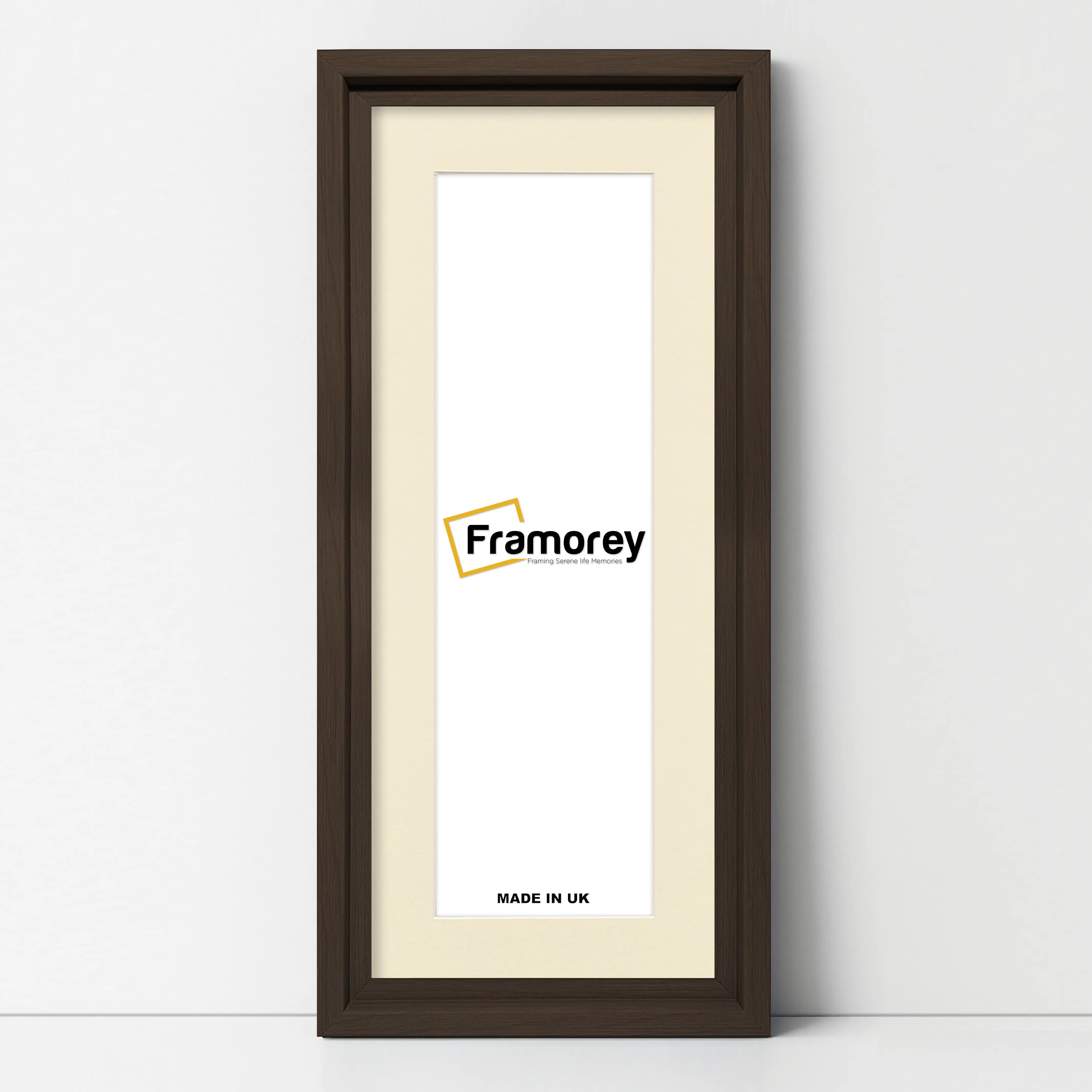 Panorama Style Walnut Oslo Picture Frames With Ivory Mount