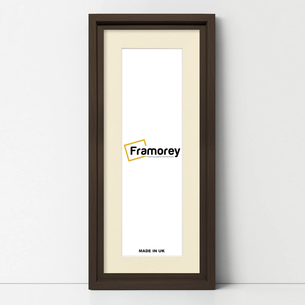 Panorama Style Walnut Oslo Picture Frames With Ivory Mount