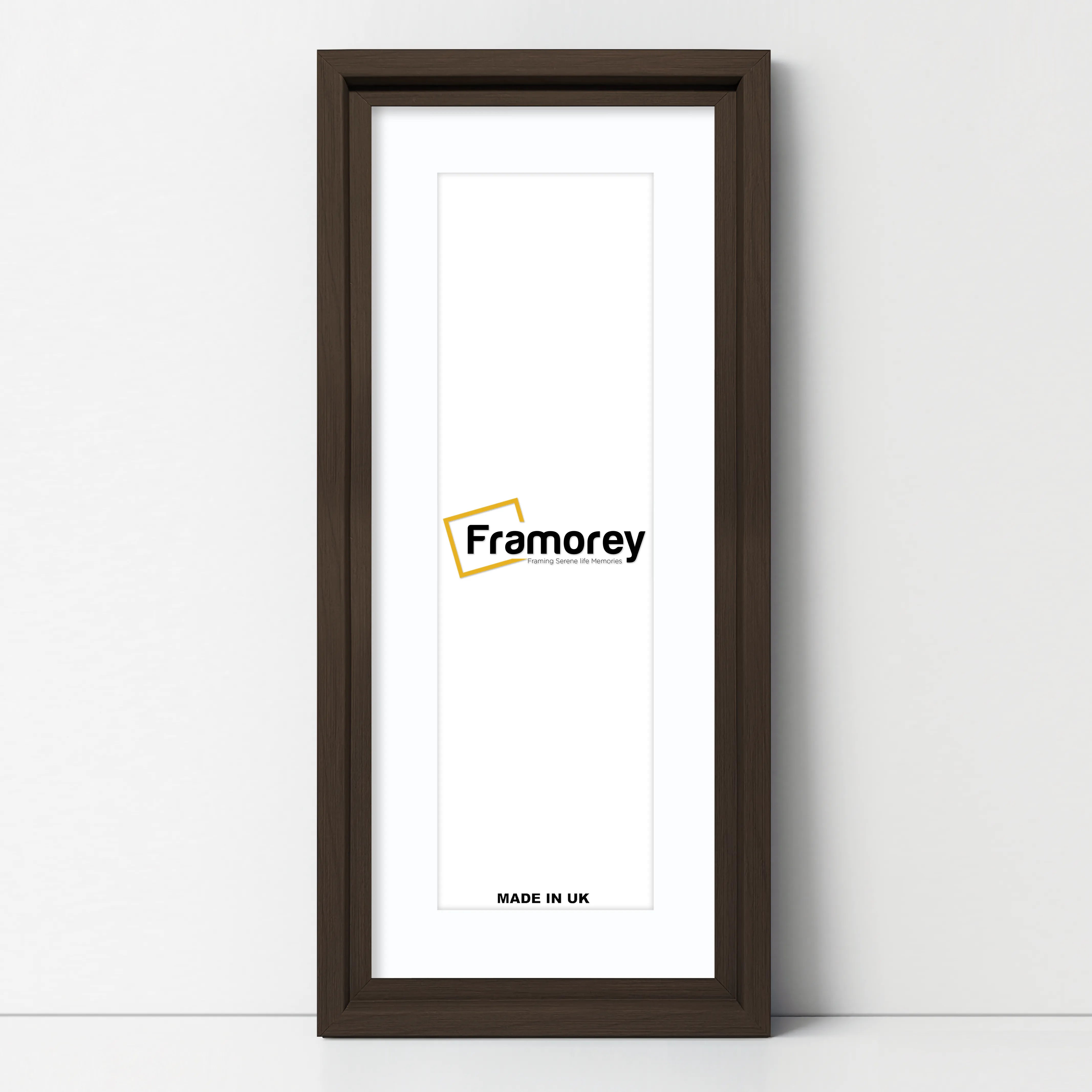 Panorama Style Walnut Oslo Picture Frames With White Mount