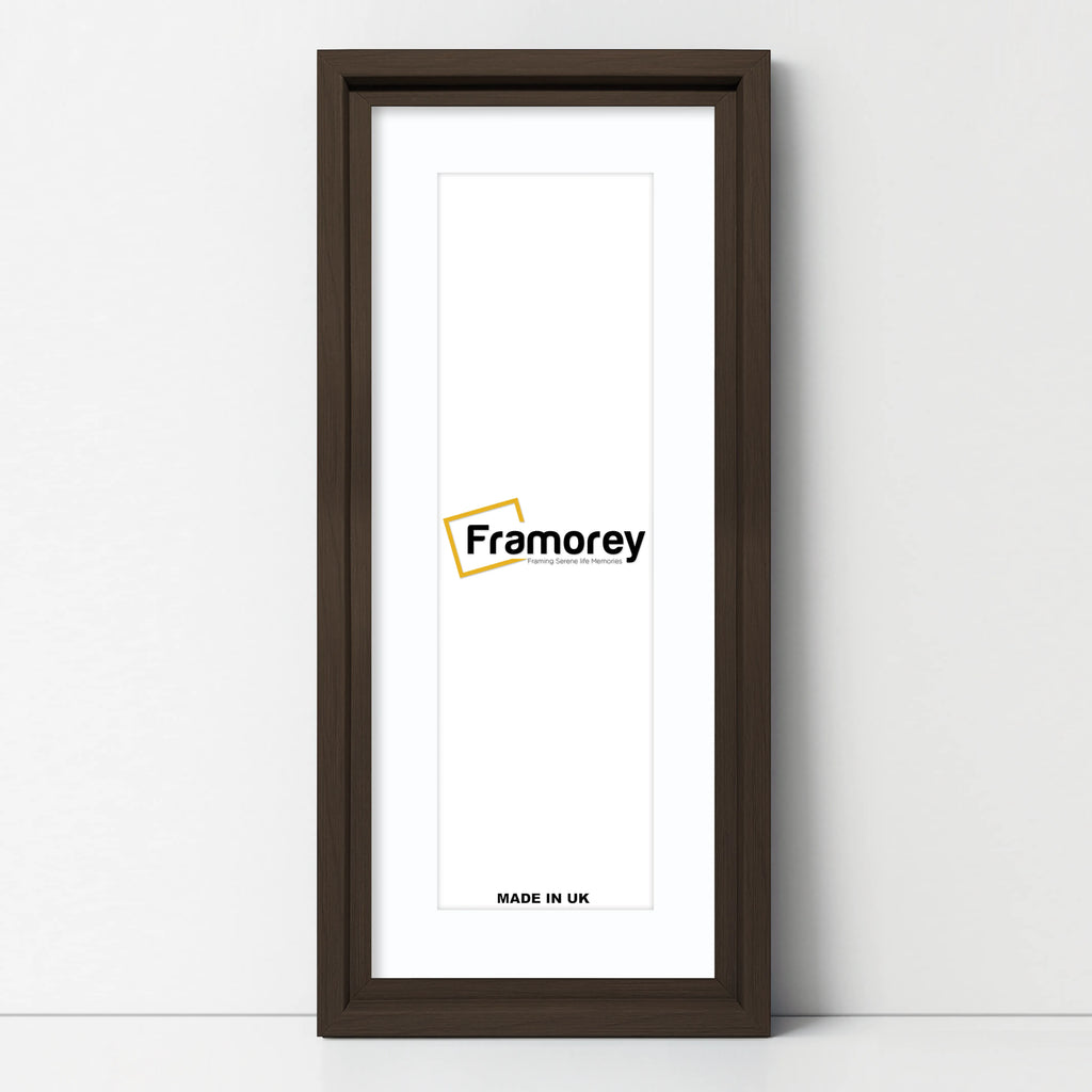 Panorama Style Walnut Oslo Picture Frames With White Mount