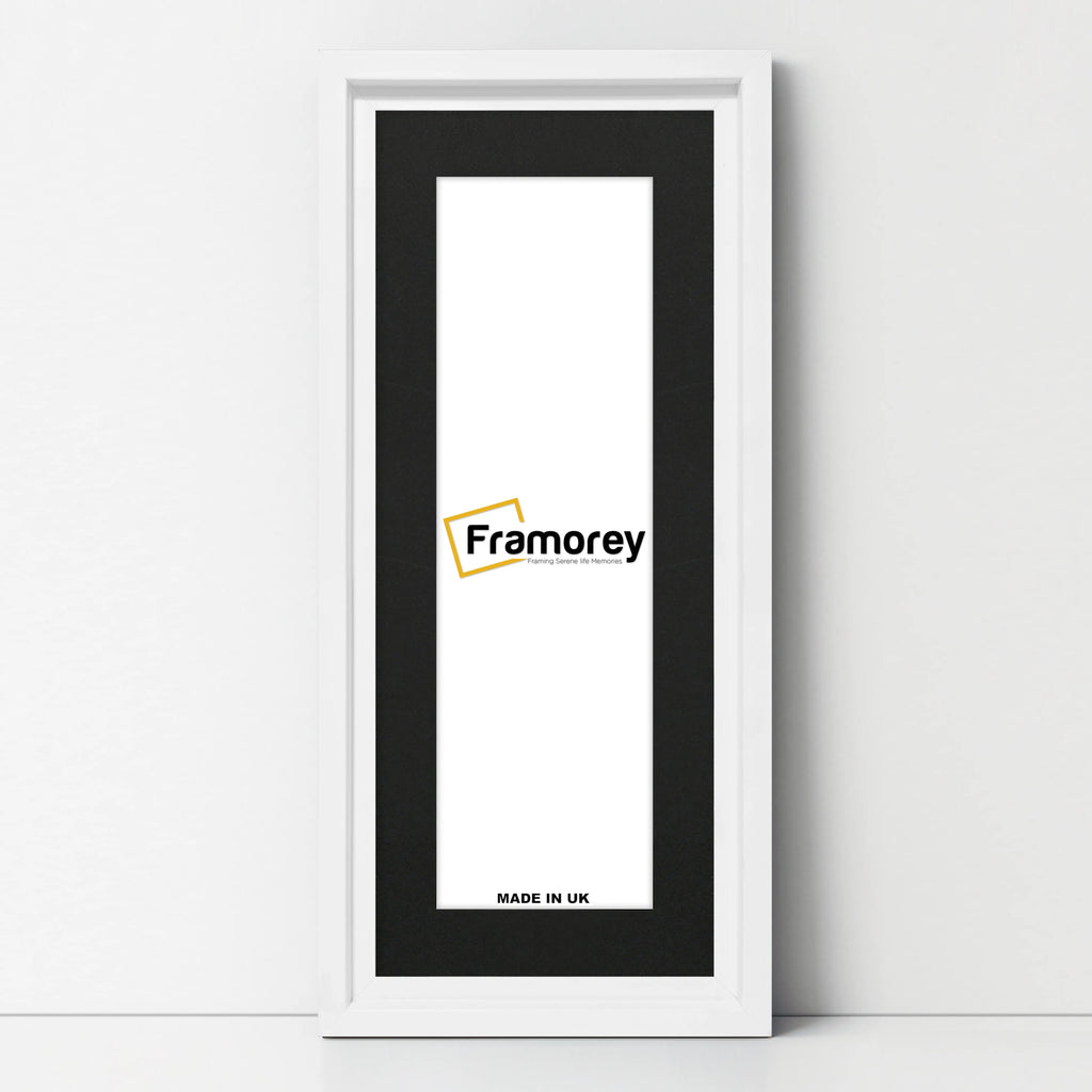 Panorama Style White Oslo Picture Frames With Black Mount