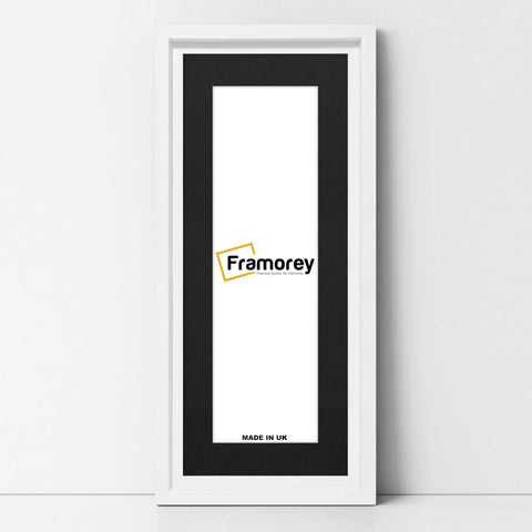 Panorama Style White Oslo Picture Frames With Black Mount