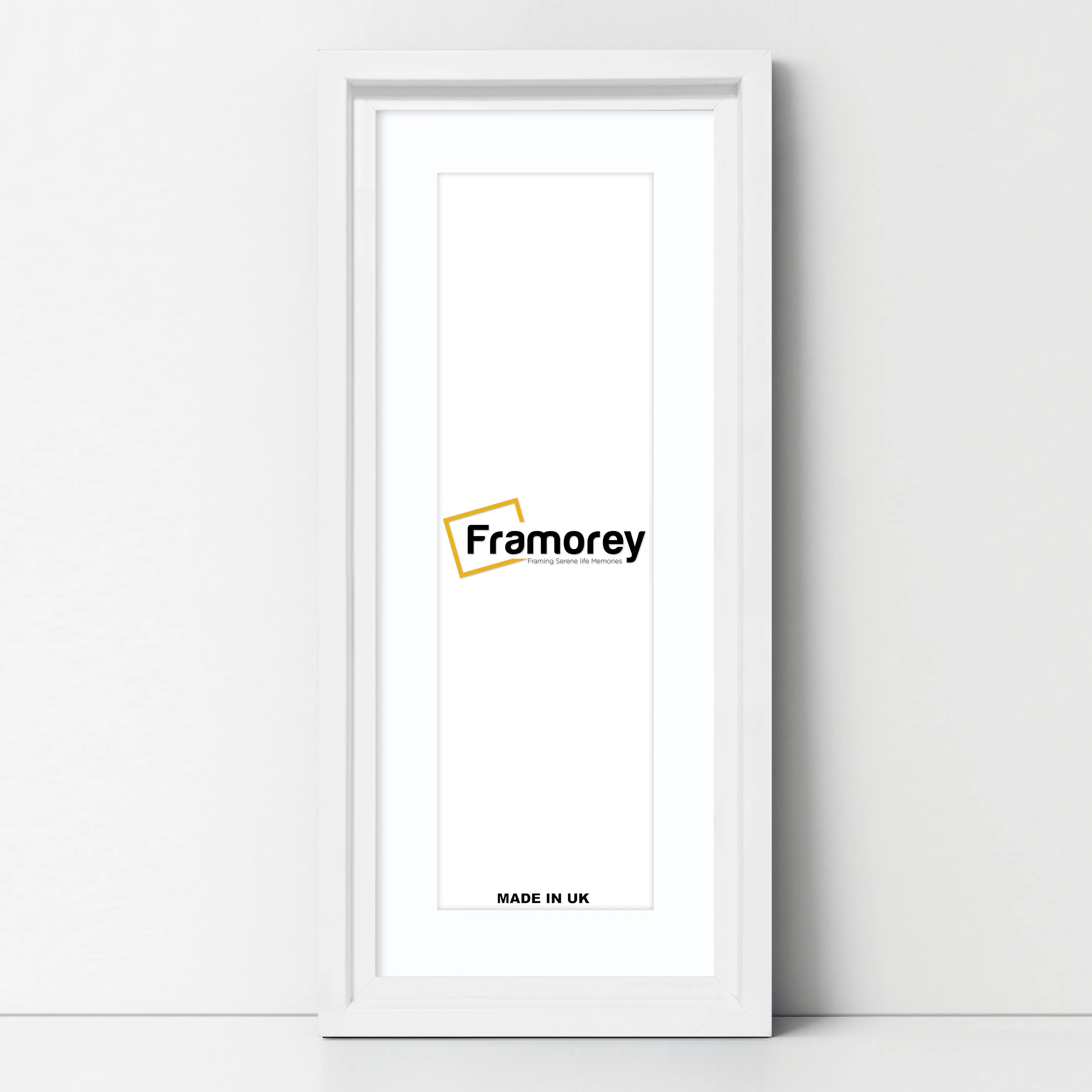 Panorama Style White Oslo Picture Frames With White Mount