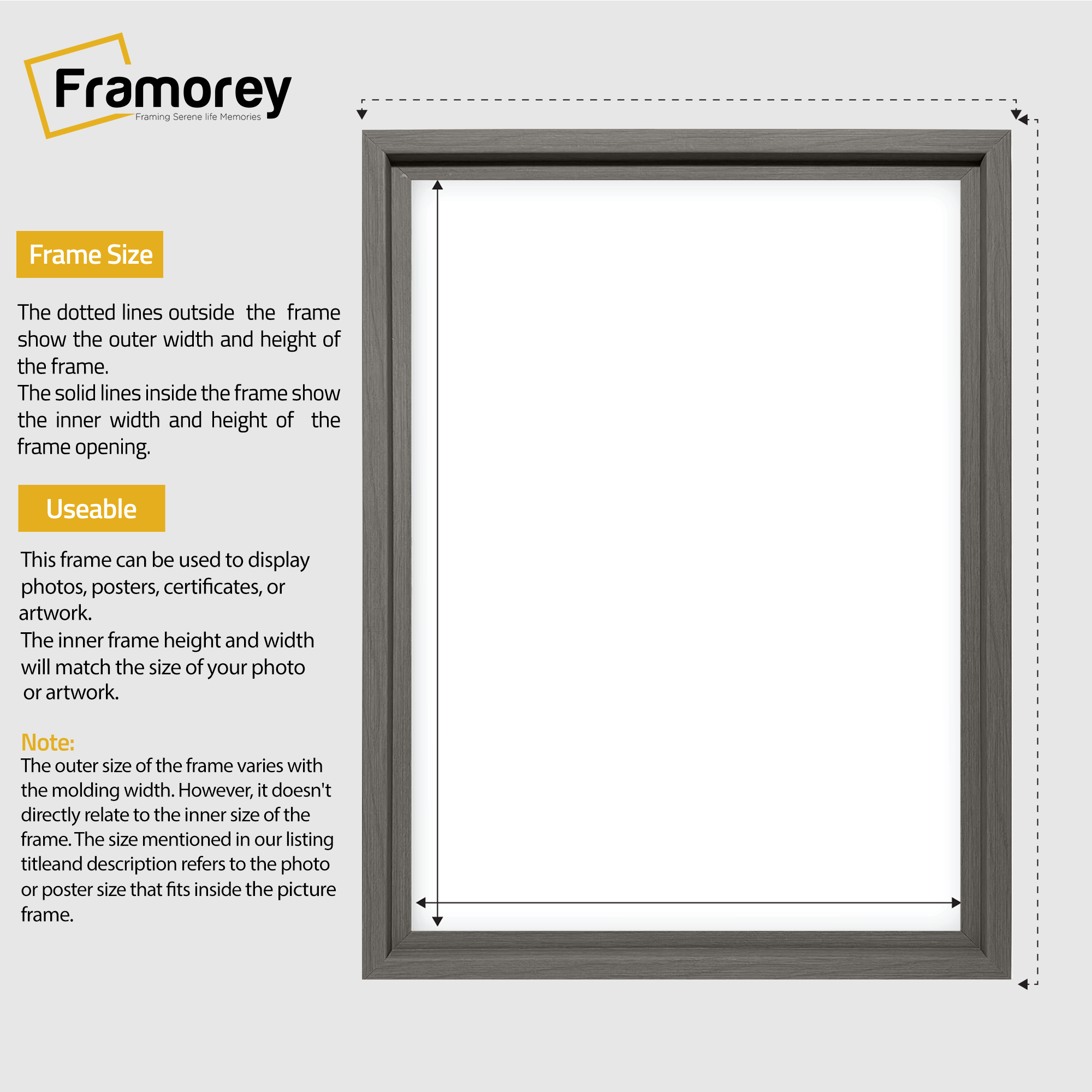 Grey Picture Frame Oslo Style Photo Frames Poster Frames
