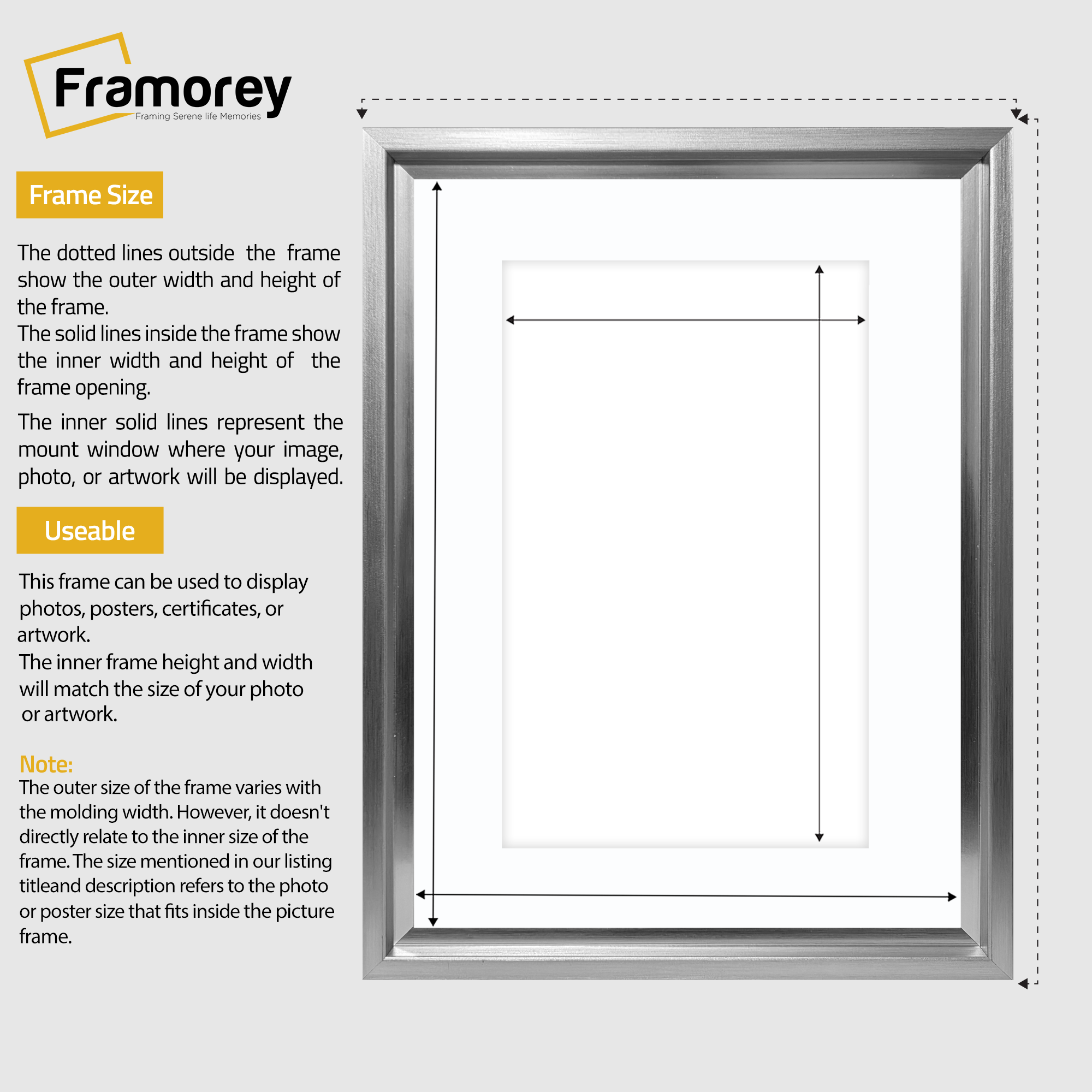 Silver Picture Frame Oslo Style Photo Frames With White Mount