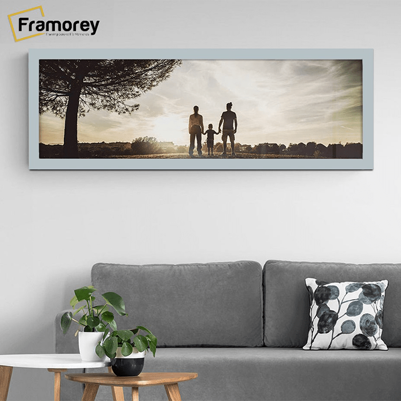 Panoramic Size Light Grey Picture Frames Wall Décor Frame