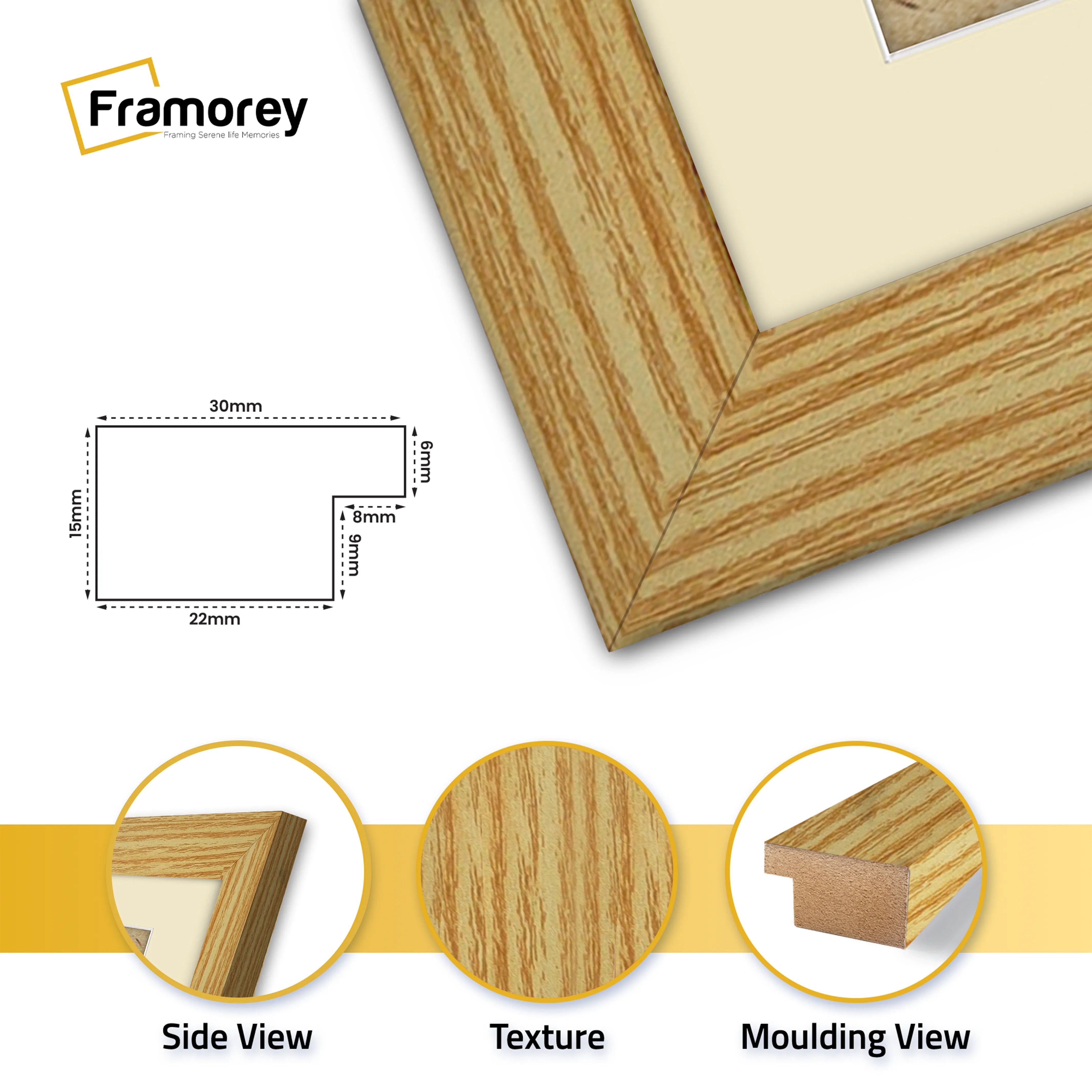 Panoramic Pine Picture Frame With Ivory Mount Wall Decor Frame