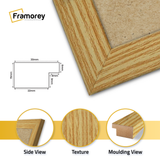 close view of pine frame featuring side view texture and molding view