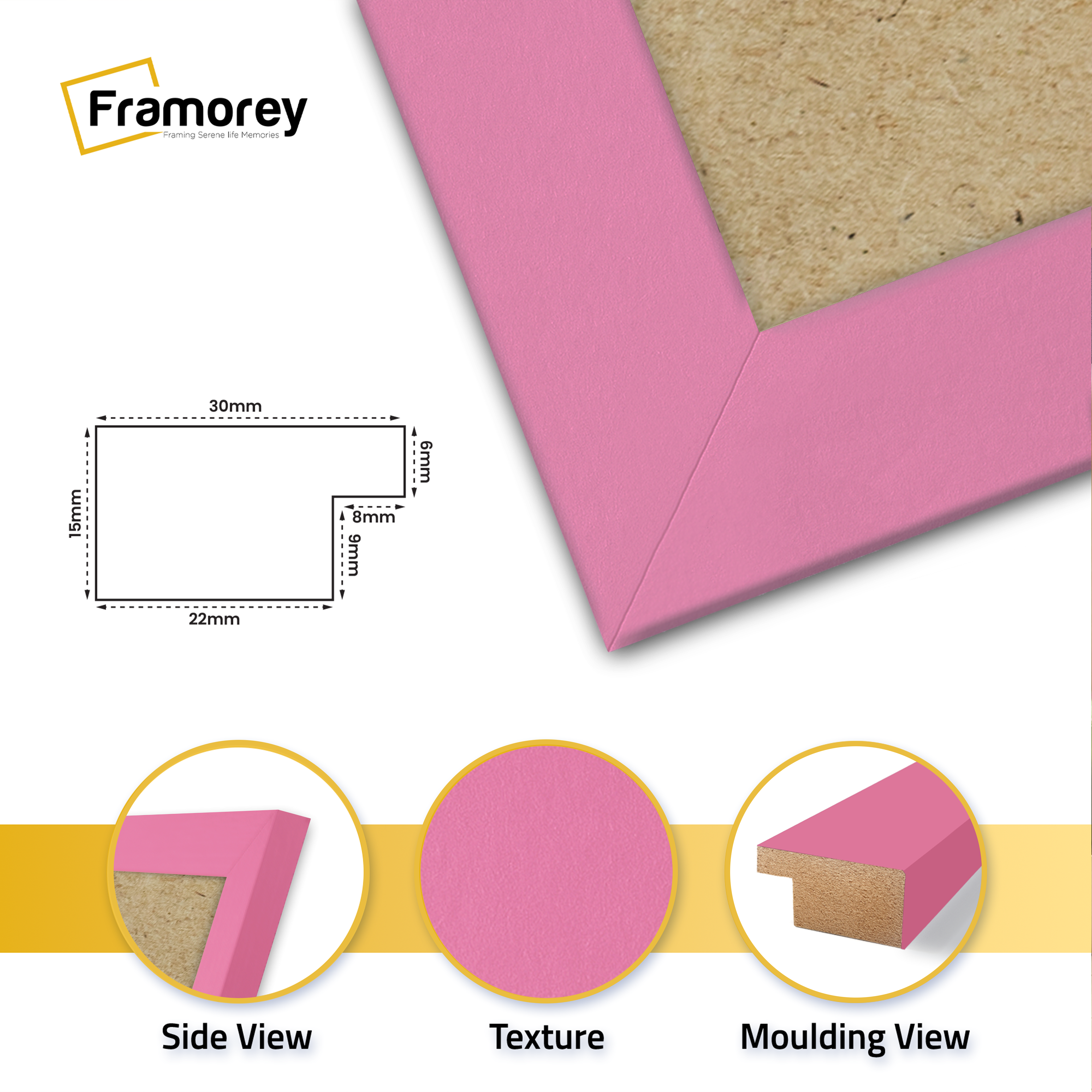 Pink Picture Frame, Wall Art Photo Frame