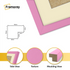 Thin Matt Panoramic Pink Picture Frames With Ivory Mount