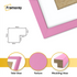 Thin Matt Pink Picture Frame With White Mount