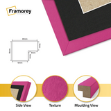 Square Size Pink Thin Matt Picture Frames With Black Mount