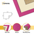 Thin Matt Pink Picture Frame With Ivory Mount