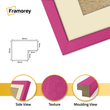 Thin Style Pink Picture Frame With Ivory Mount