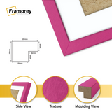 Thin Matt Panoramic Pink Picture Frames With White Mount