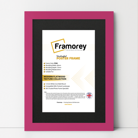 Pink Picture Frame with Black Mount