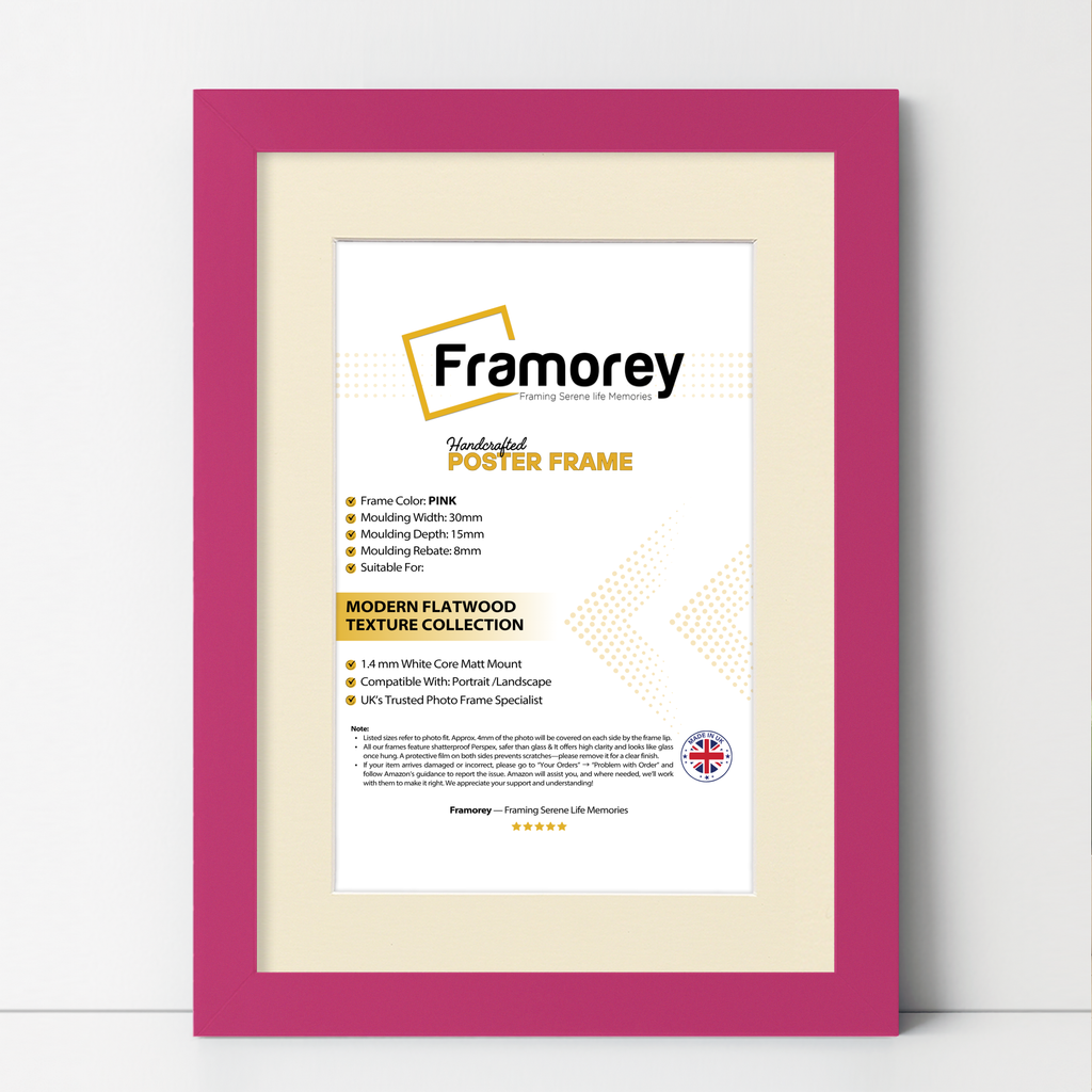Pink Picture Frame With Ivory Mount