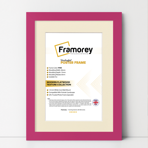 Pink Picture Frame With Ivory Mount