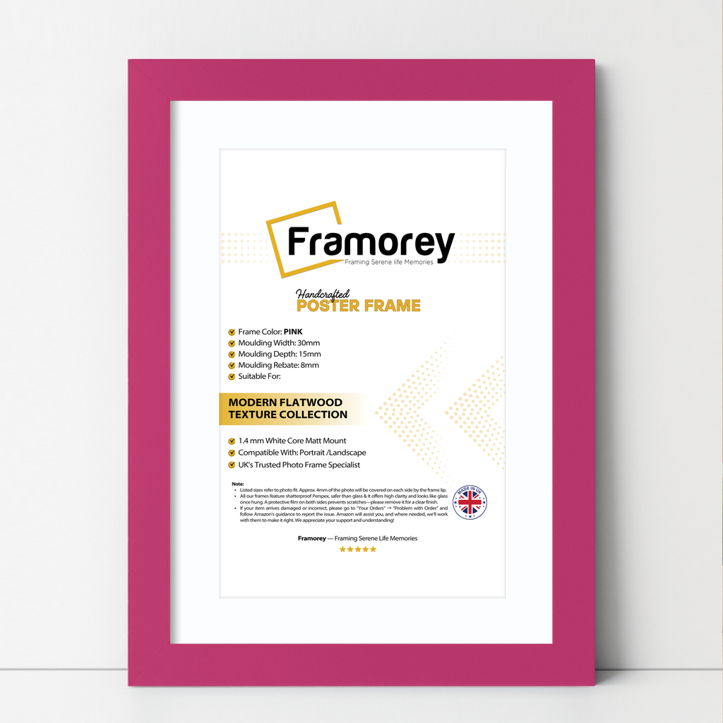 Pink Picture Frame With White Mount