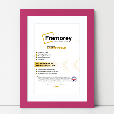 Pink Picture Frame With White Mount