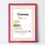 Thin Style Pink Picture Frame With Ivory Mount