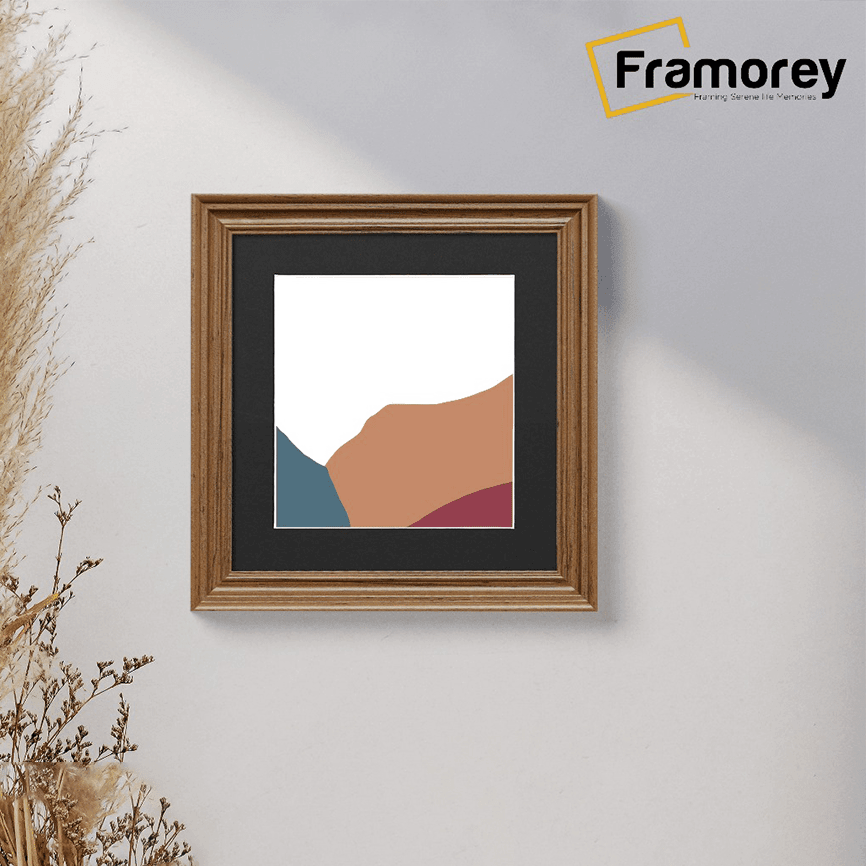 Square Walnut Frame Swept Style Square Walnut Picture Frame with Black Mount – FRAMOREY