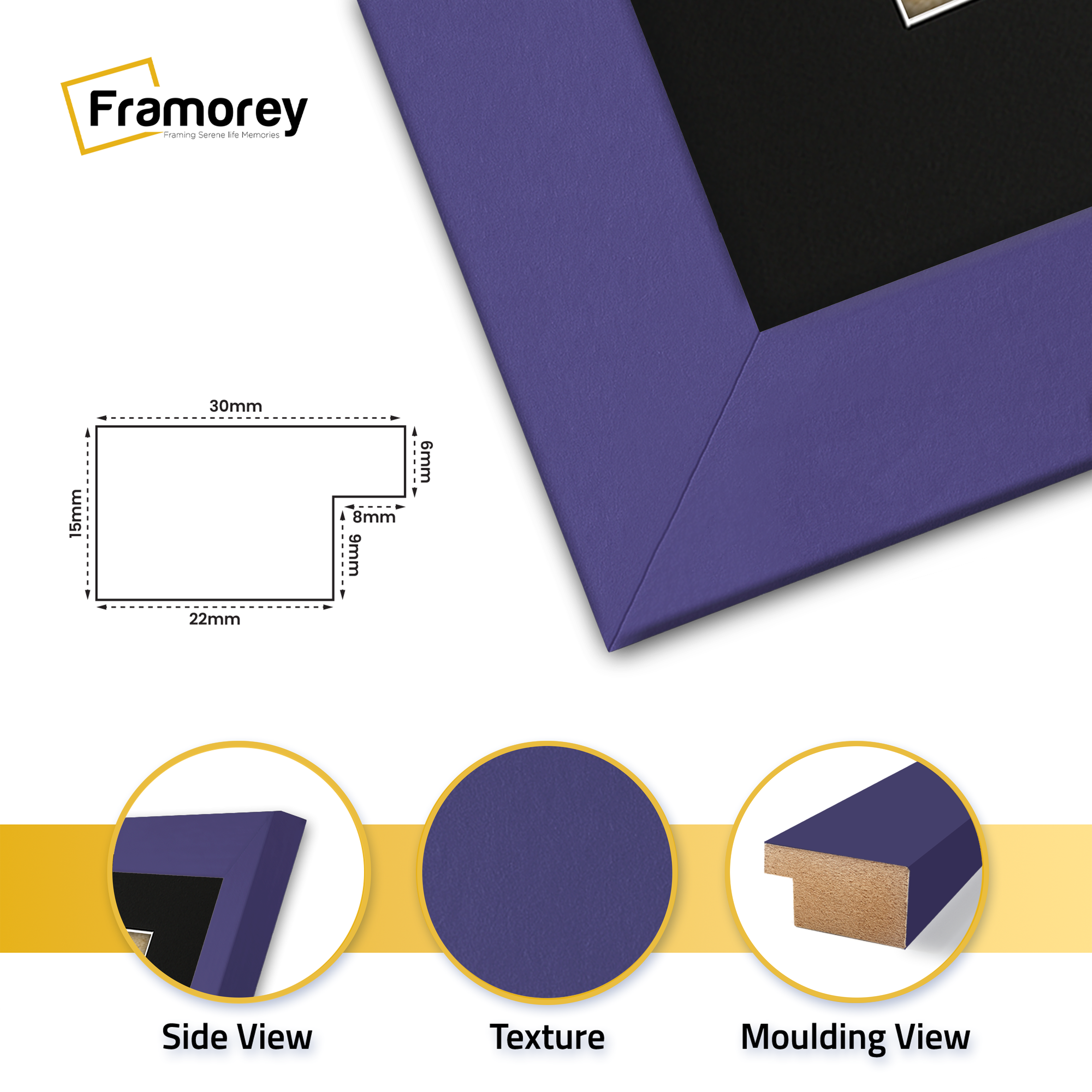 Purple Picture Frame with Black Mount