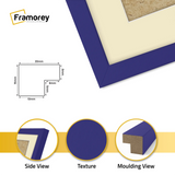 Thin Matt Panoramic Purple Picture Frames With Ivory Mount