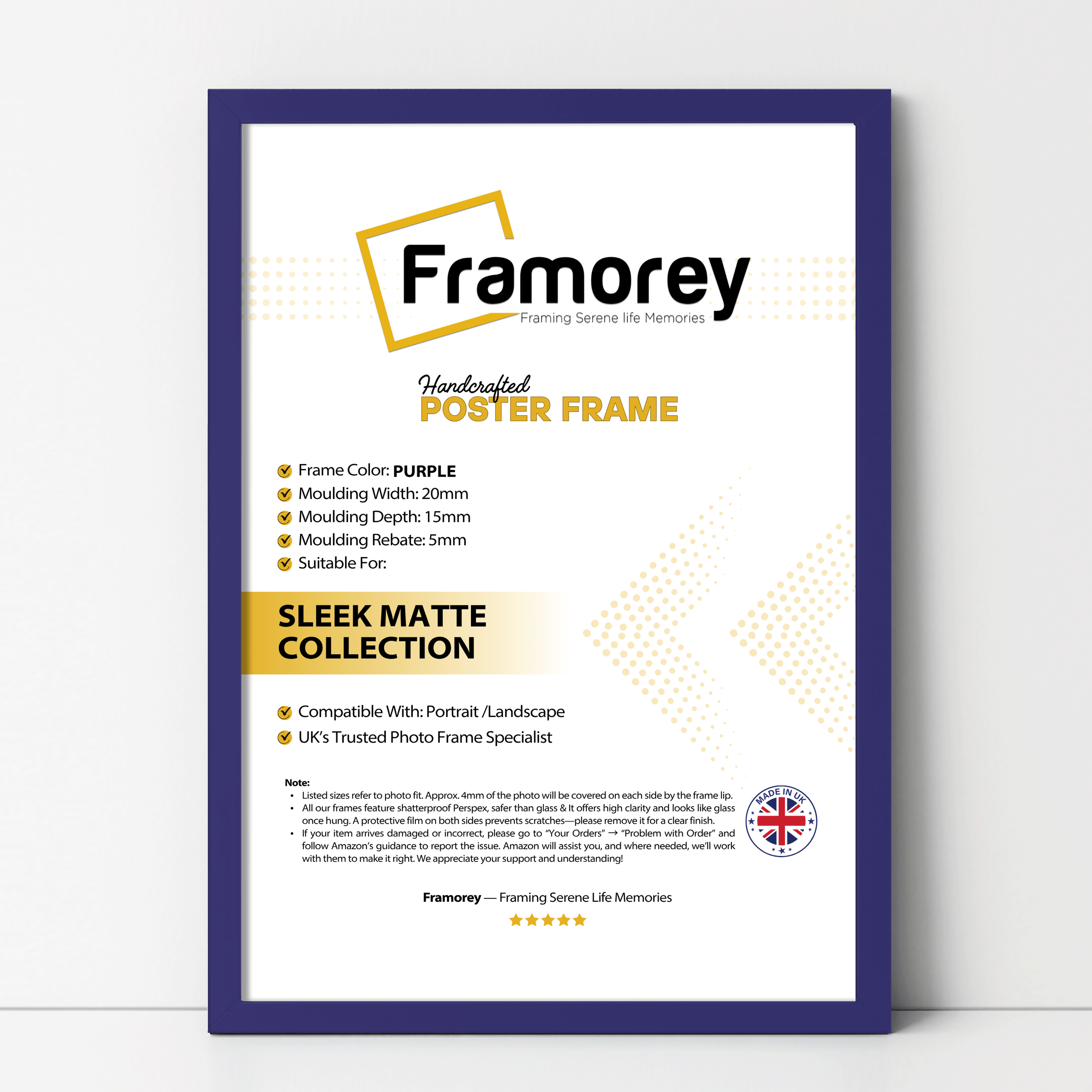 Purple Thin Matt Picture Frame Poster Frames Wall D?cor Frame