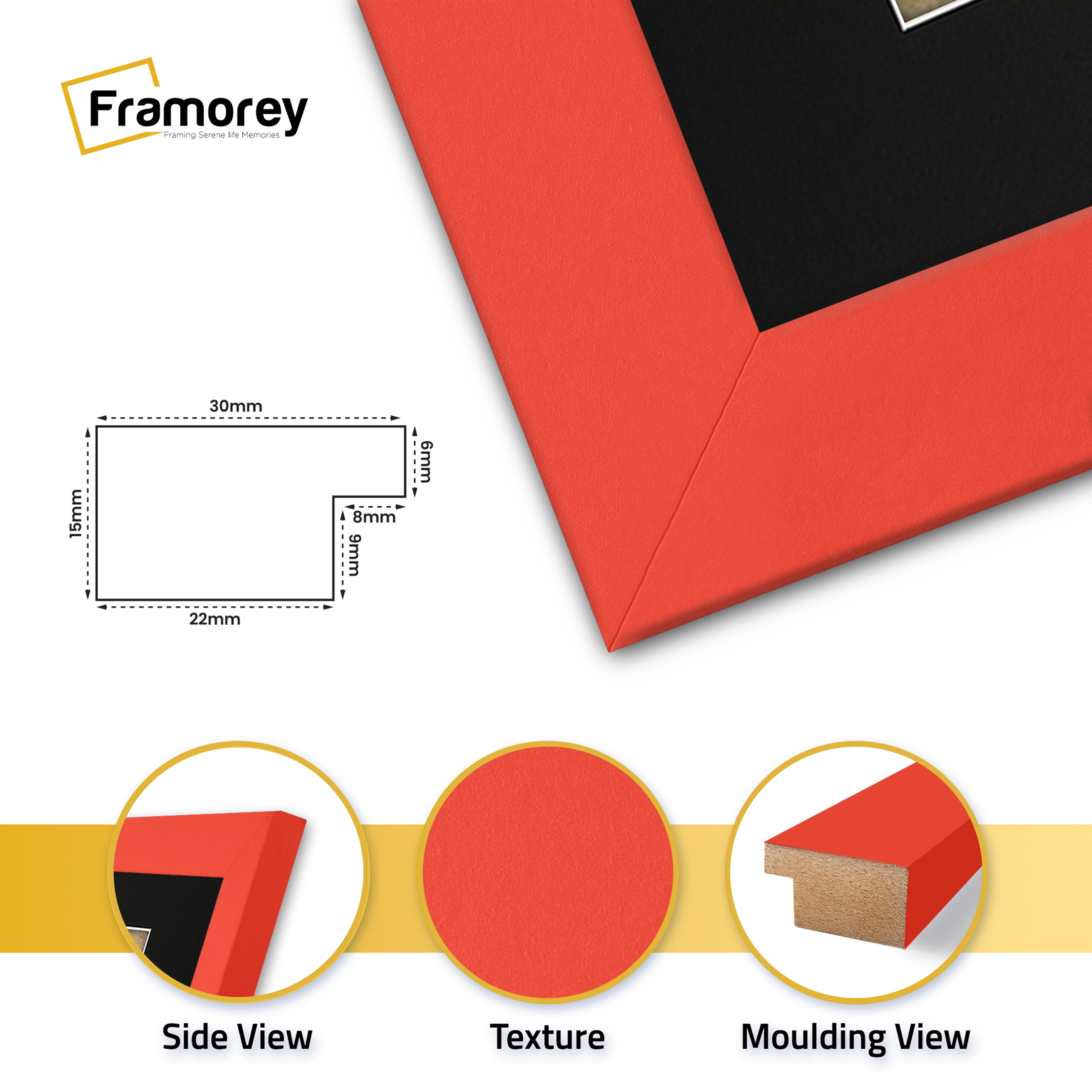 Red Picture Frame with Black Mount