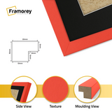 Thin Matt Panoramic Red Picture Frames With Black Mount