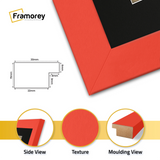 Panoramic Red Picture Frame With Black Mount Wall Decor Frame