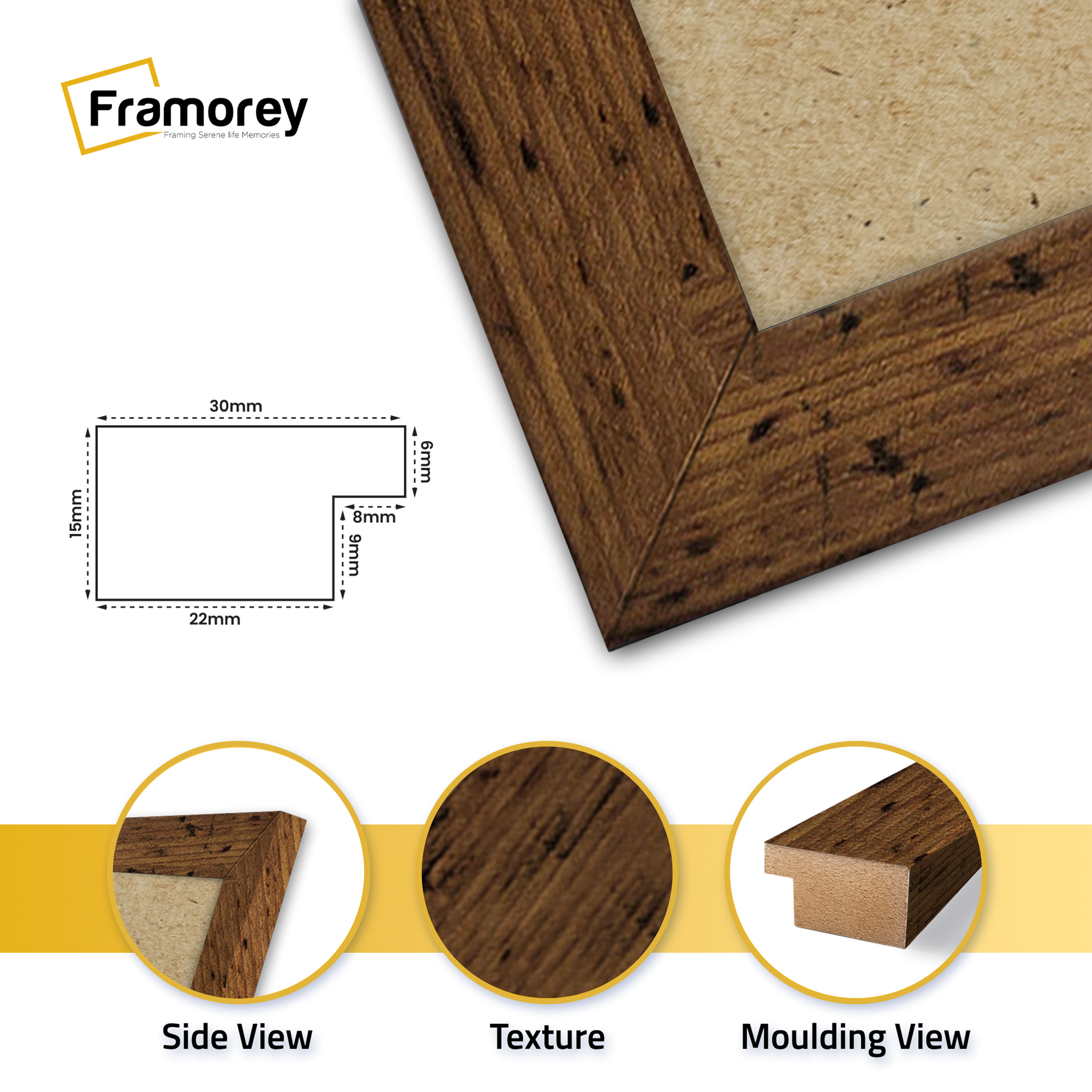 Rustic Oak Picture Frame, Wall Art Frames