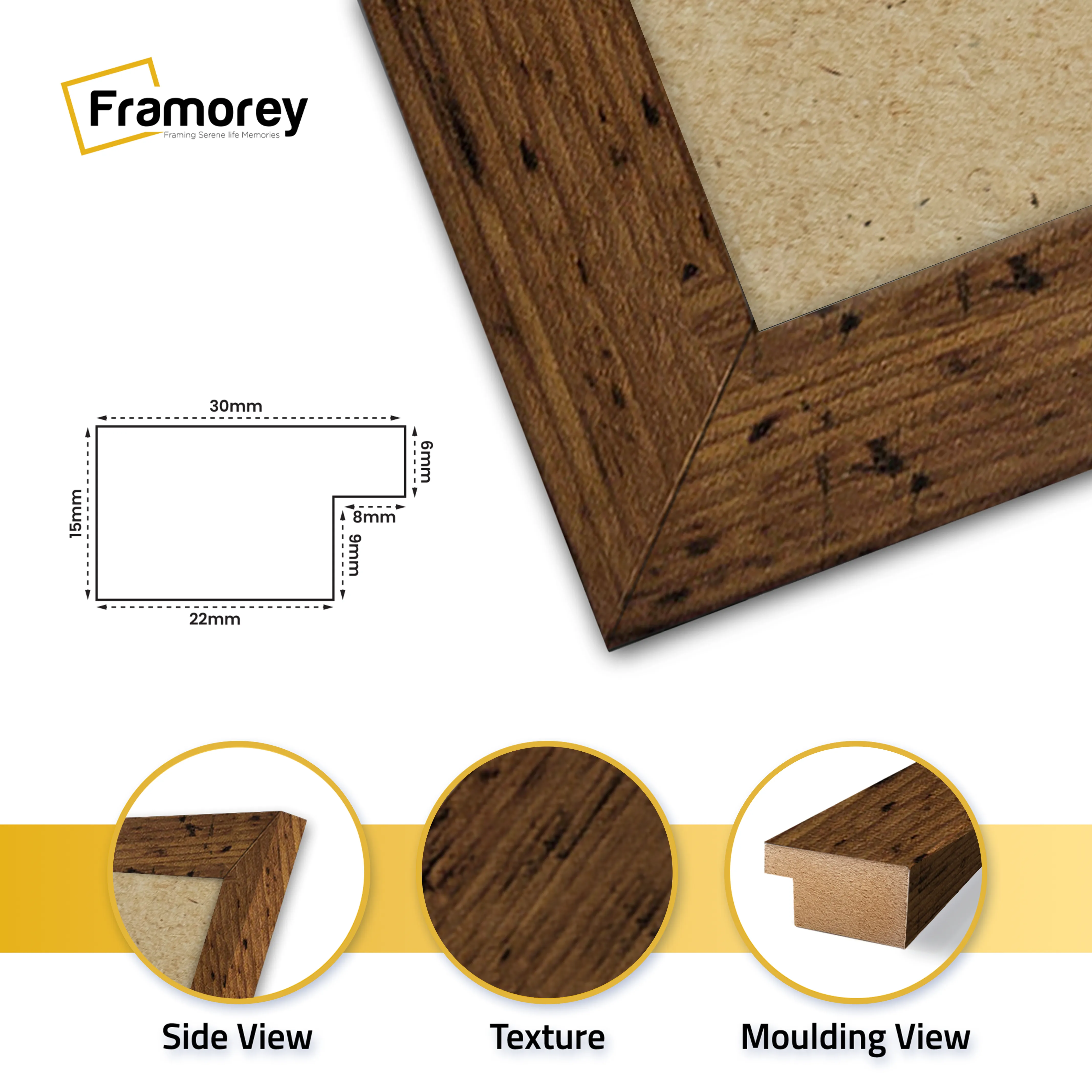 Panoramic Size Rustic Oak Picture Frames Wall Decor Frame