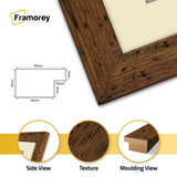 Rustic Oak Picture Frame With Ivory Mount
