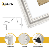 White Shabby Ornate Picture Frame Wall Art Photo Frames With White Mount