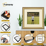 Square Size Gold Shabby Picture Frame With Ivory Mount