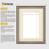Shabby gun metal ivory mount picture frame size guide showing how to measure correct frame size and internal dimensions