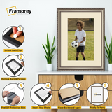 Shabby gun metal with ivory mount picture frame installation guide with size and hanging instructions