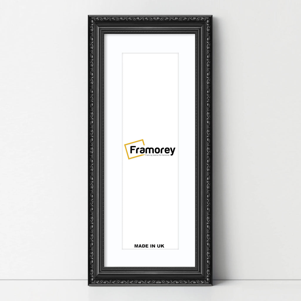 Panoramic Size Black Picture Frame Shabby Wall Frames With White Mount