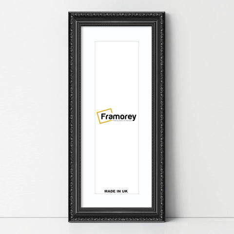 Panoramic Size Black Picture Frame Shabby Wall Frames With White Mount