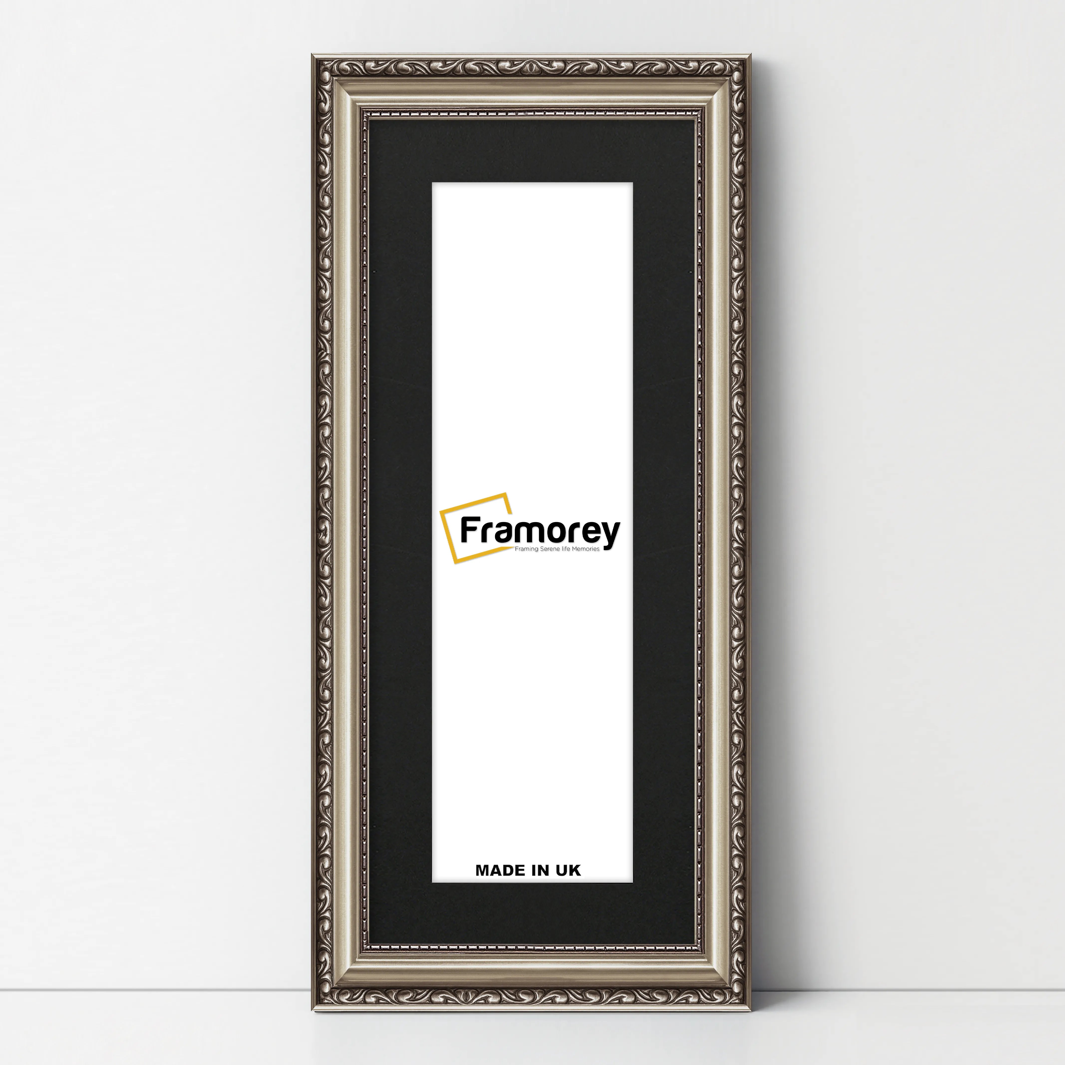Panoramic Size Gun Metal Picture Frame Shabby Wall Frames With Black Mount